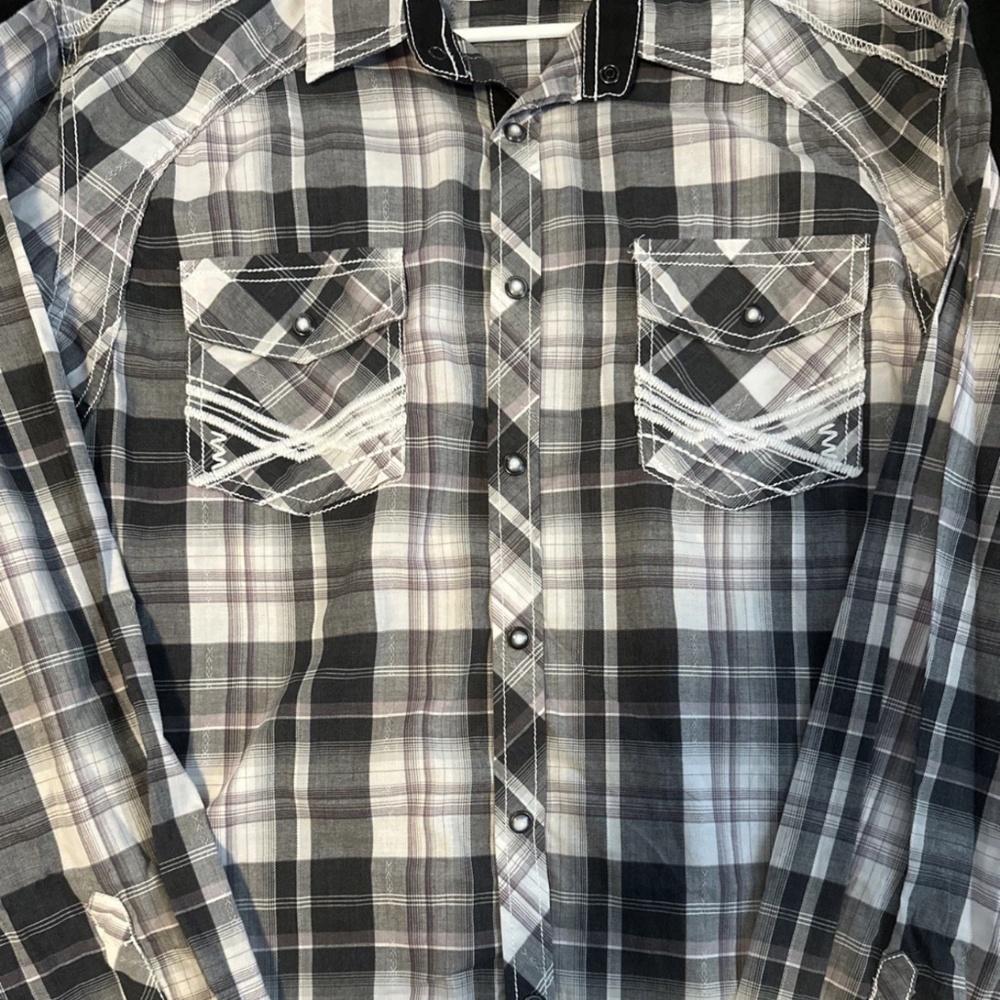 Buckle western pearl snap shirt